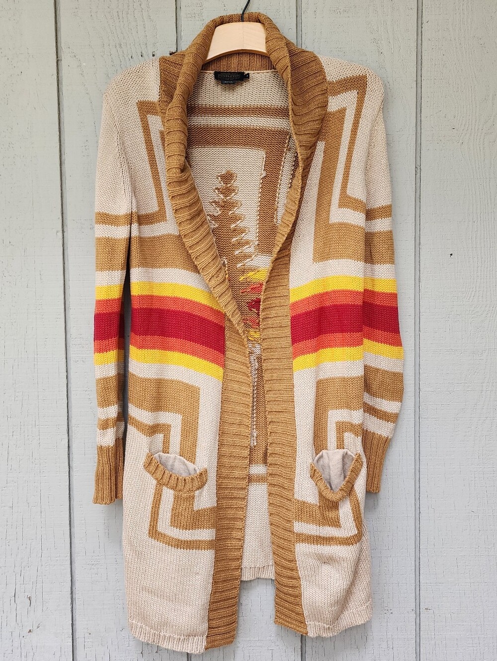 Pendleton Harding Wool Blend Open Cardigan Sandshell Small - Picture 6 of 11